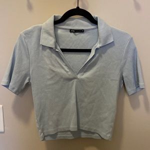 Cropped Zara collared shirt